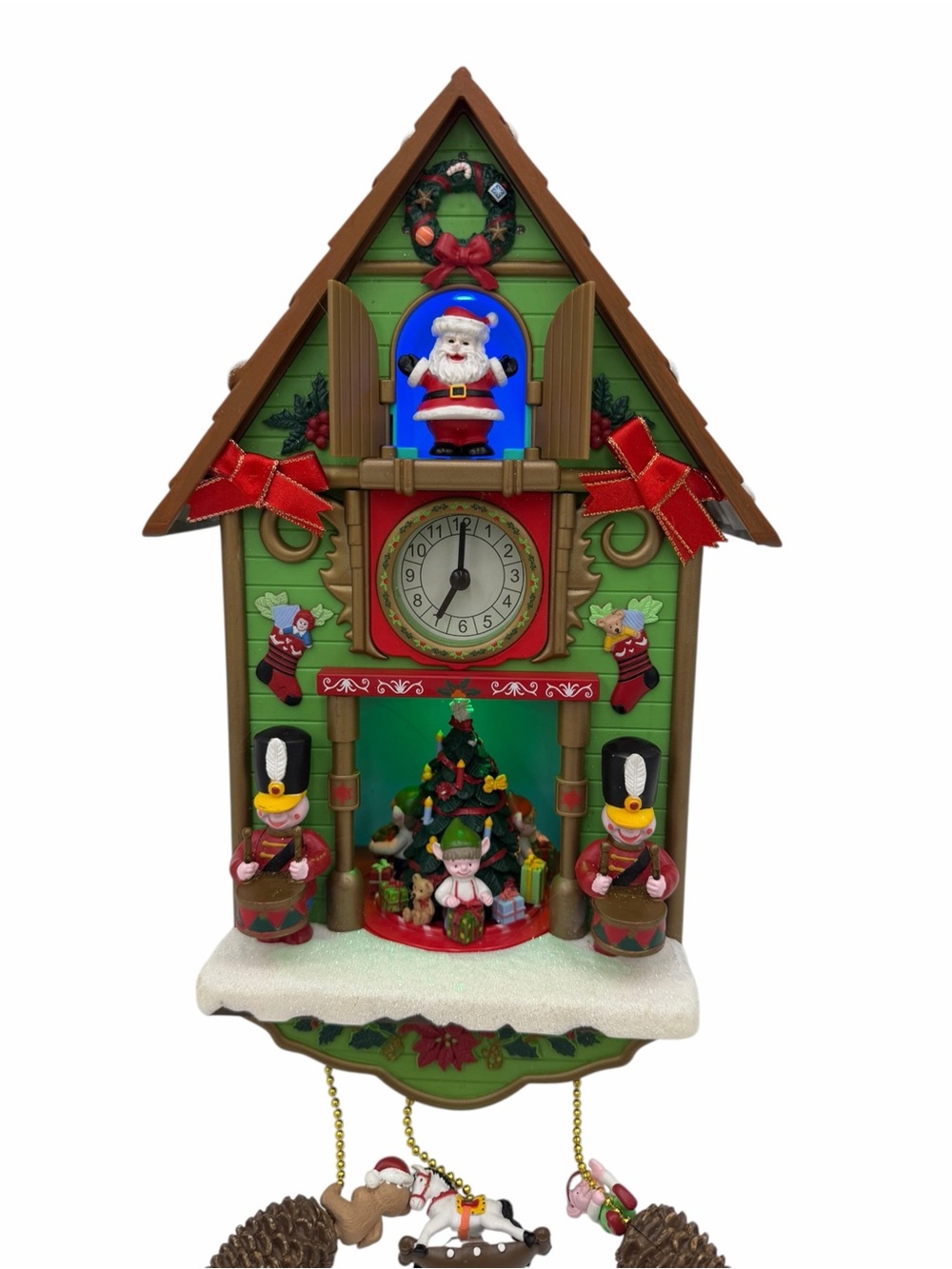 Avon 2011 Tick Tock Till Christmas Santa Cuckoo Clock Animated Musical Lights